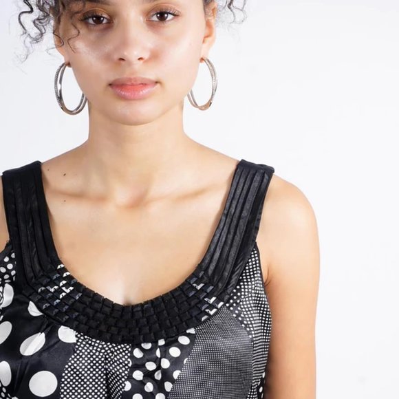 She's Cool - Vibe Slip Dress - Black/White - Picture 4 of 11